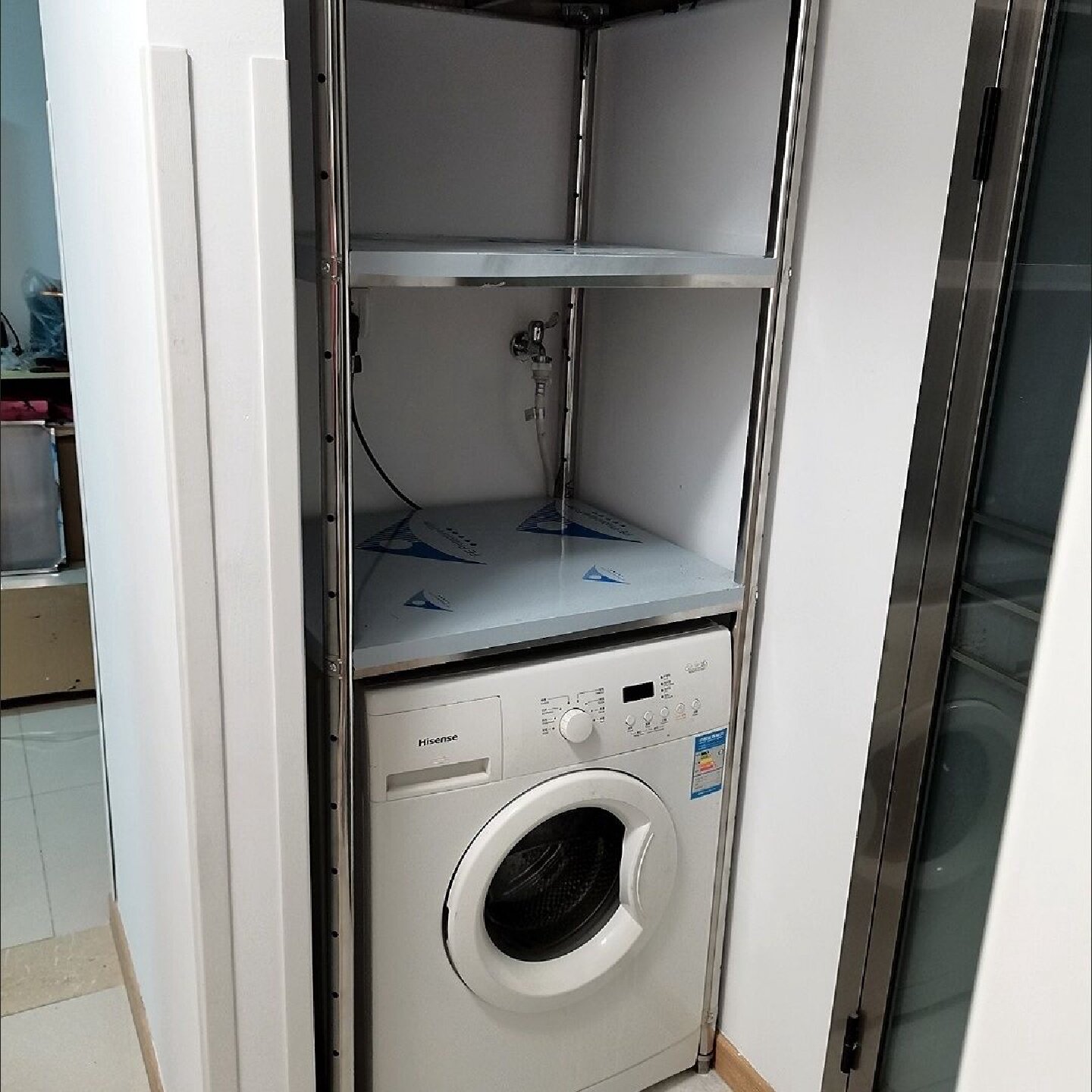 定做加厚的多孔不锈钢洗衣机冰箱多层置物架定制版不锈钢架子