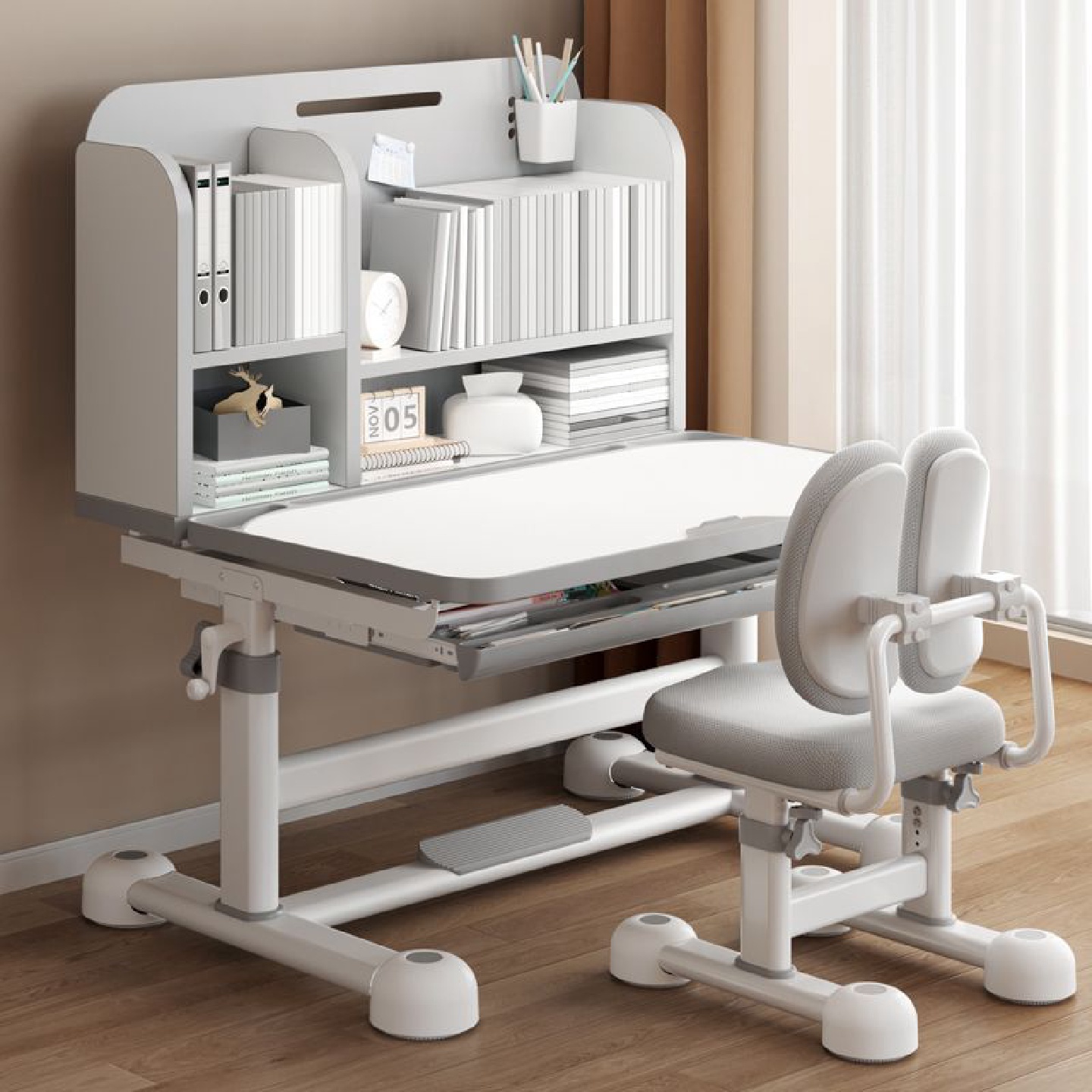 儿童书桌儿童学习桌学生写字桌椅套装升降小孩作业课桌椅组合女孩