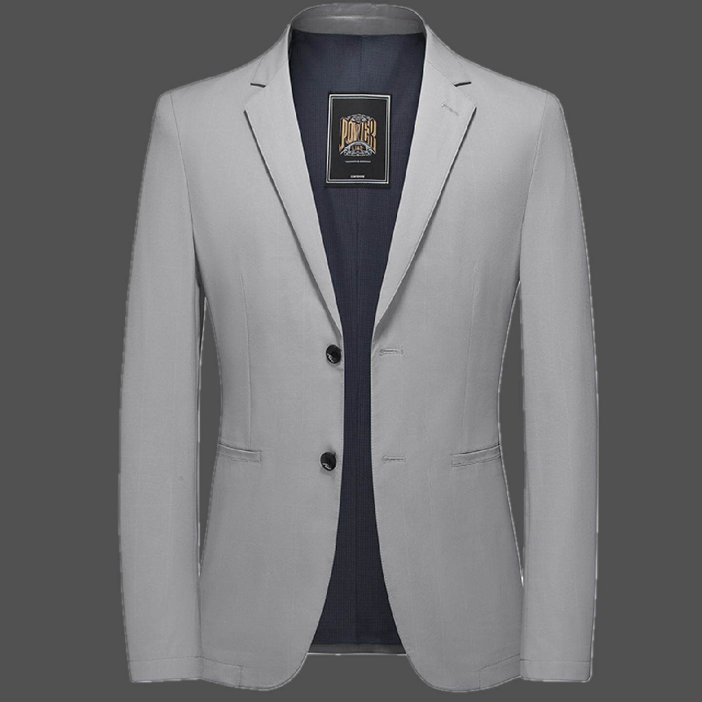 2026春夏季纯色休闲西装短款单西上衣免烫处理薄款大码外套潮男