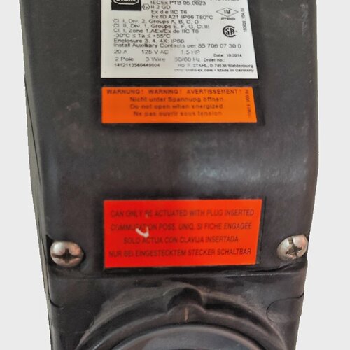 *NEW NO BOX* STAHL 857021304 20A 125VAC 1.5HP 2 POLE 3 WIRE