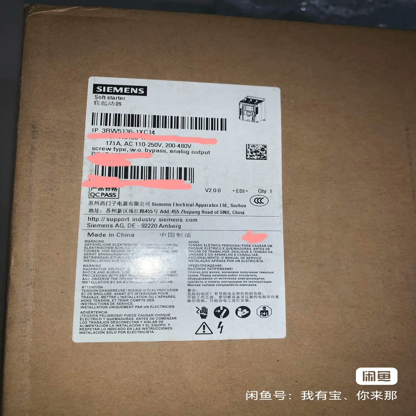 软启动器 软启动器3RW5136-1XC~询价