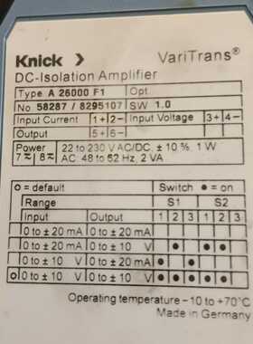 询价~Knick A 26000 F1 科伲可VariTrans控