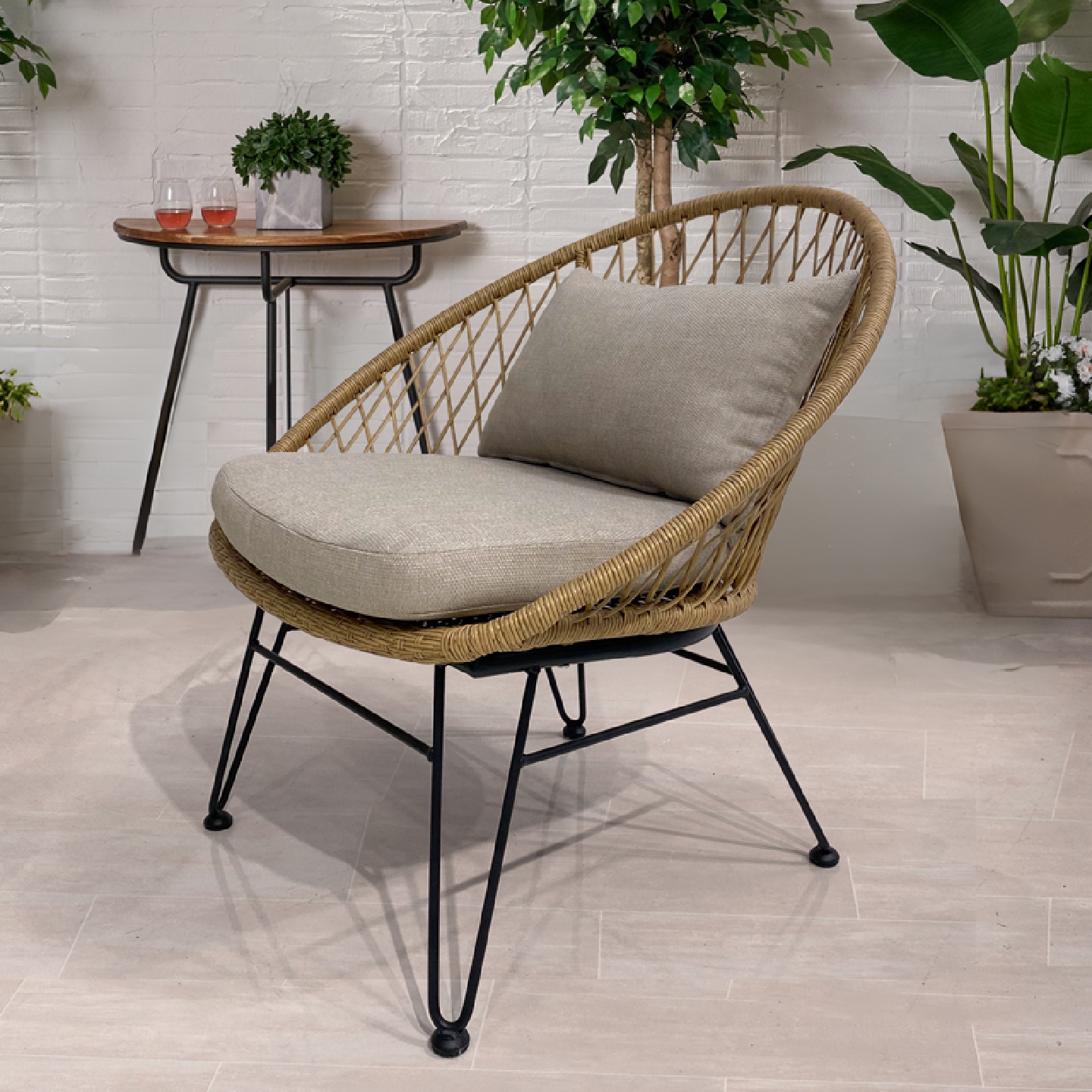 A12户外沙发椅庭院别墅酒店餐厅露天休闲躺椅懒人沙发藤编椅子防