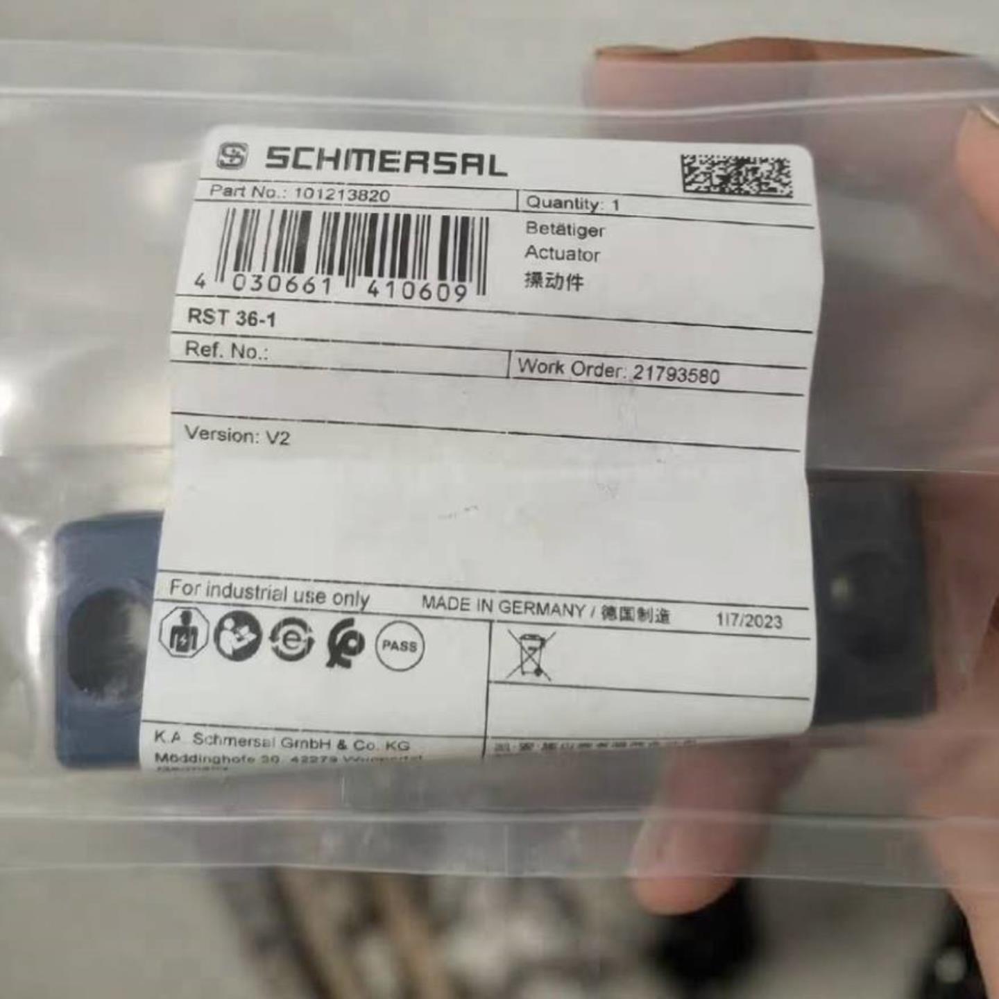 配件Schmersal施迈赛安全传感器RST 36-1 101213820全新原装议价