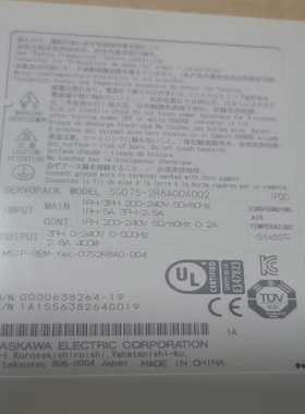 咨询-#安川400W安川7系伺服驱动SGD7S-2R8A00A0