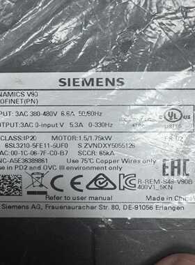 西门子SINAMICSV90伺服驱动器，型号6SL3210-议价