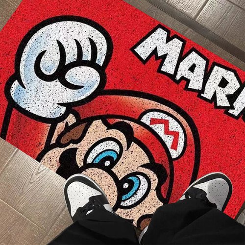 入户门地垫家用走廊过道丝圈卡通防滑门垫子可裁剪创意家用地毯