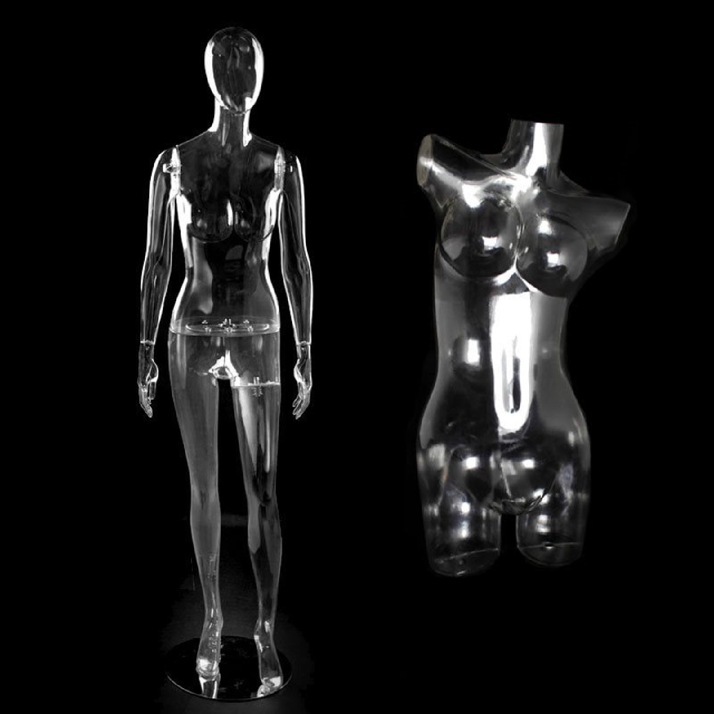 服装店烤漆模特全身透明男女橱窗站模衣服假人体模具展示女模