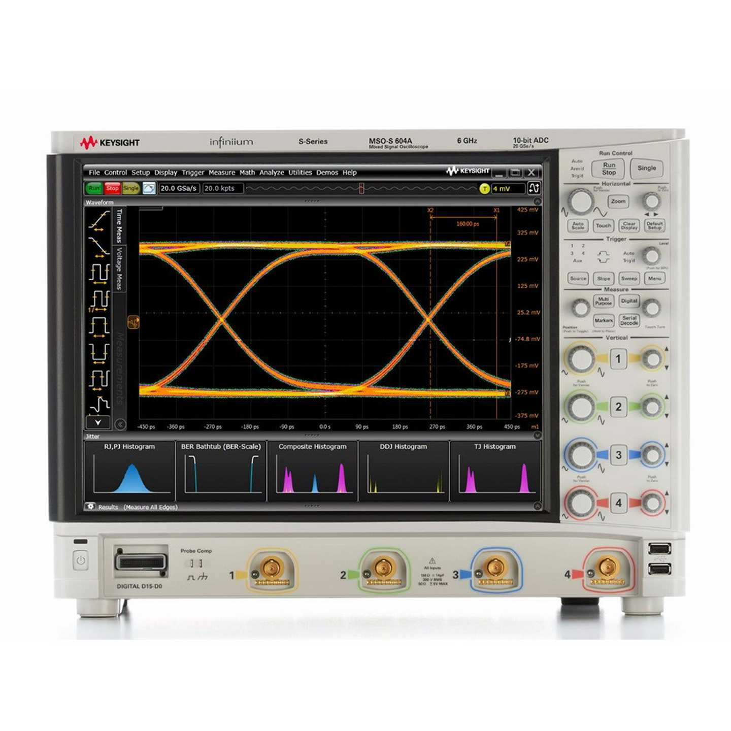 二手是德科技MSOS604A示波器6GHzn4个模拟通道和16个数字通道