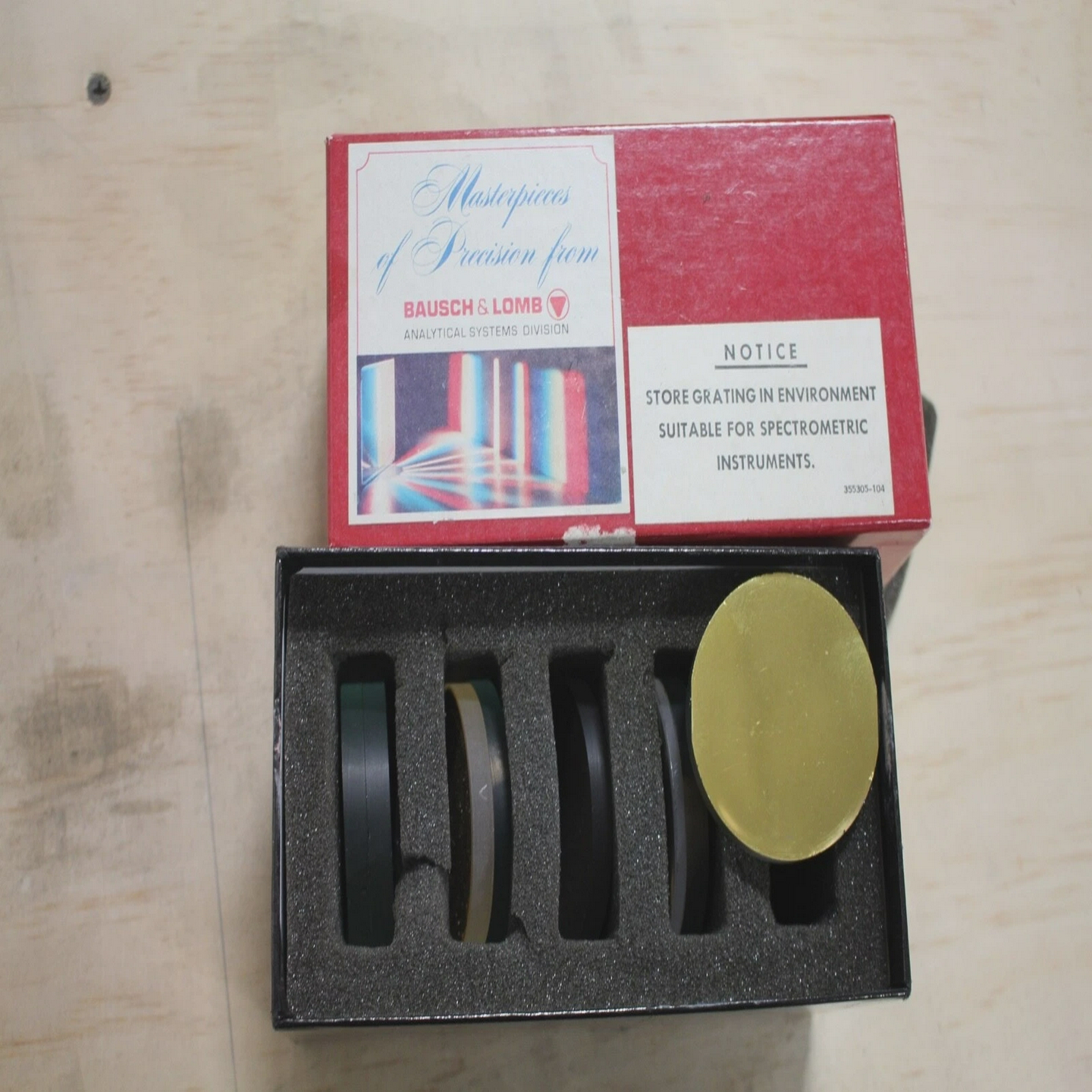 批量8件BAUSCH&LOMB2英寸镀金MORROR