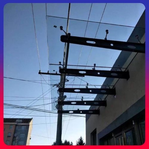 不锈钢雨棚结构雨棚碳钢牛腿支架满焊钢梁定制工字钢挑梁玻璃