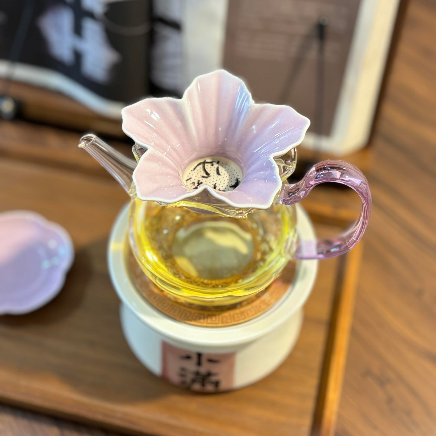 精致茶漏花瓣新中式陶瓷茶滤带底托家用创意茶具过滤网茶滤器配件,餐饮具,茶滤,淘宝优惠券,粉丝福利购,淘宝优惠卷