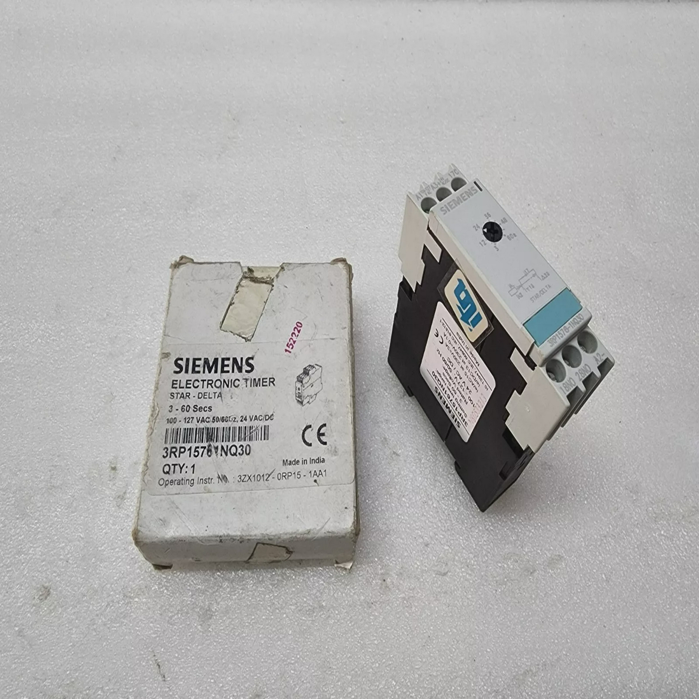 SIEMENS3RP1576-1NQ30STARDELTATIMER3-60SEC100-127VAC/24