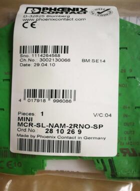 配件菲尼克斯 MINI MCR-SL-NAM-2RNO-SP 变送器 2810269 议价