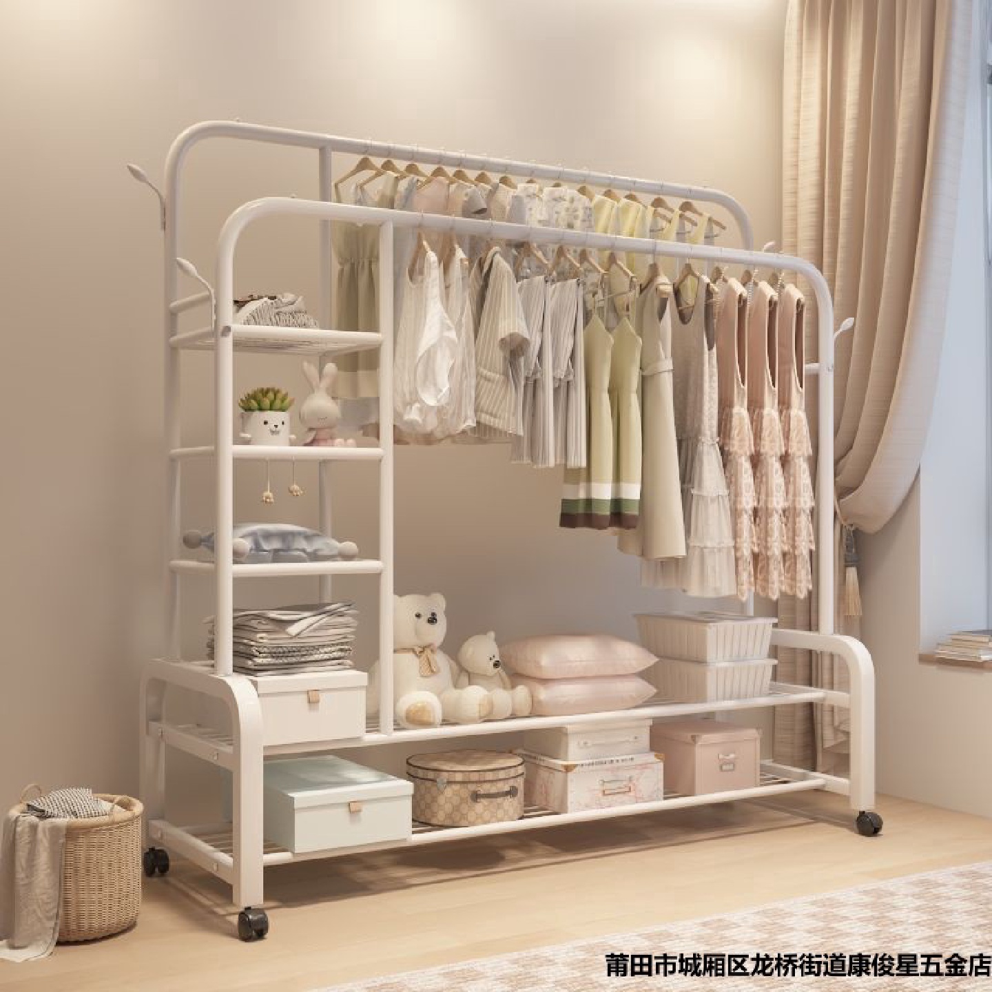 衣架落地立式晾衣架家用衣架衣帽架组装衣柜简易挂衣架置物架收纳