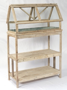 美式木质玻璃花房温室暖房植物防冻室内庭院复古阳台落地花架花艺