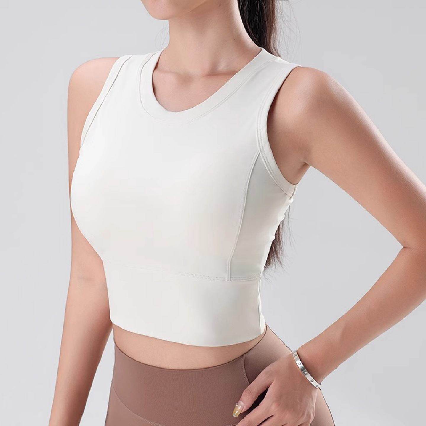 夏季运动背心女士速干高强度防震跑步健身瑜伽上衣文胸带胸垫内衣