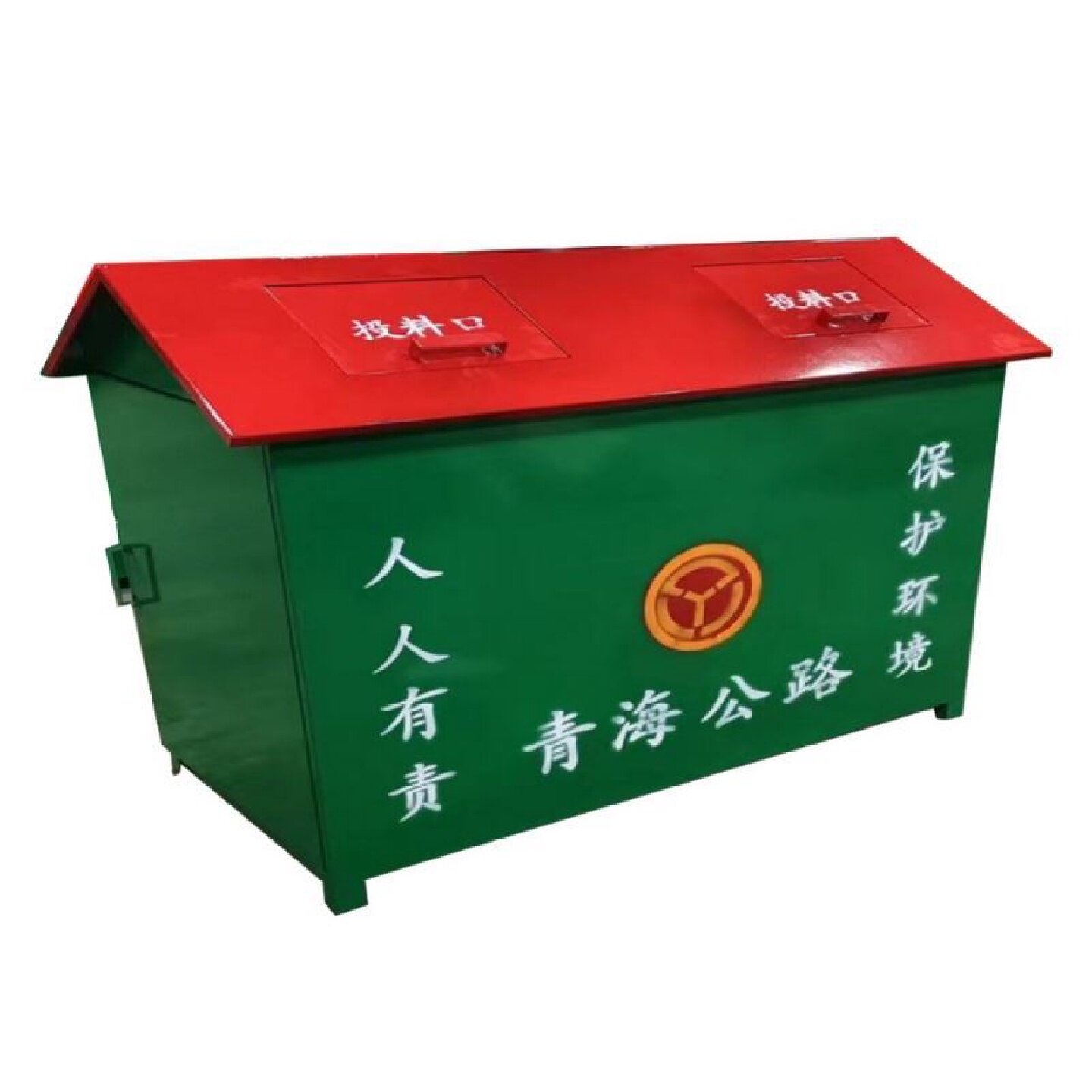 定做户外分类垃圾箱钢木垃圾桶小区公园景区钢木单桶公共大果皮箱