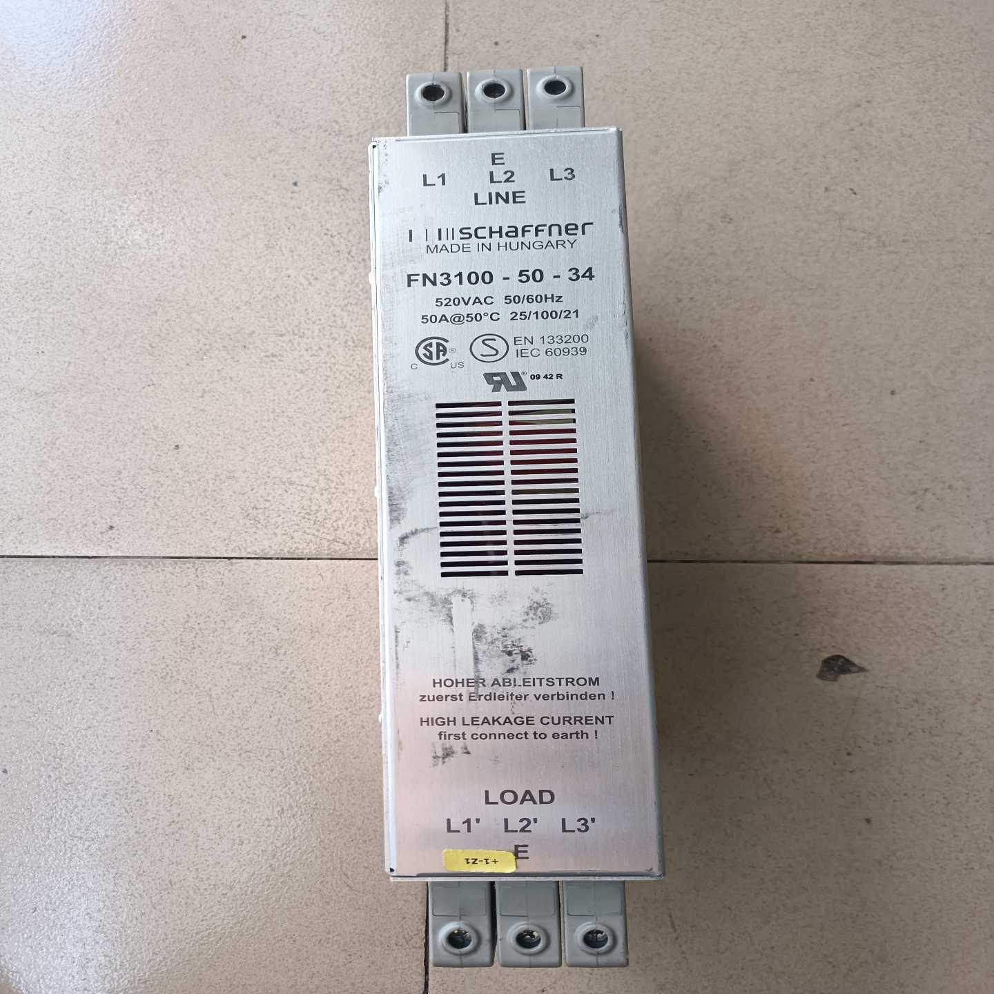 SCHAFFNER夏弗纳电源滤波器，型号FN3100-50---议价商品