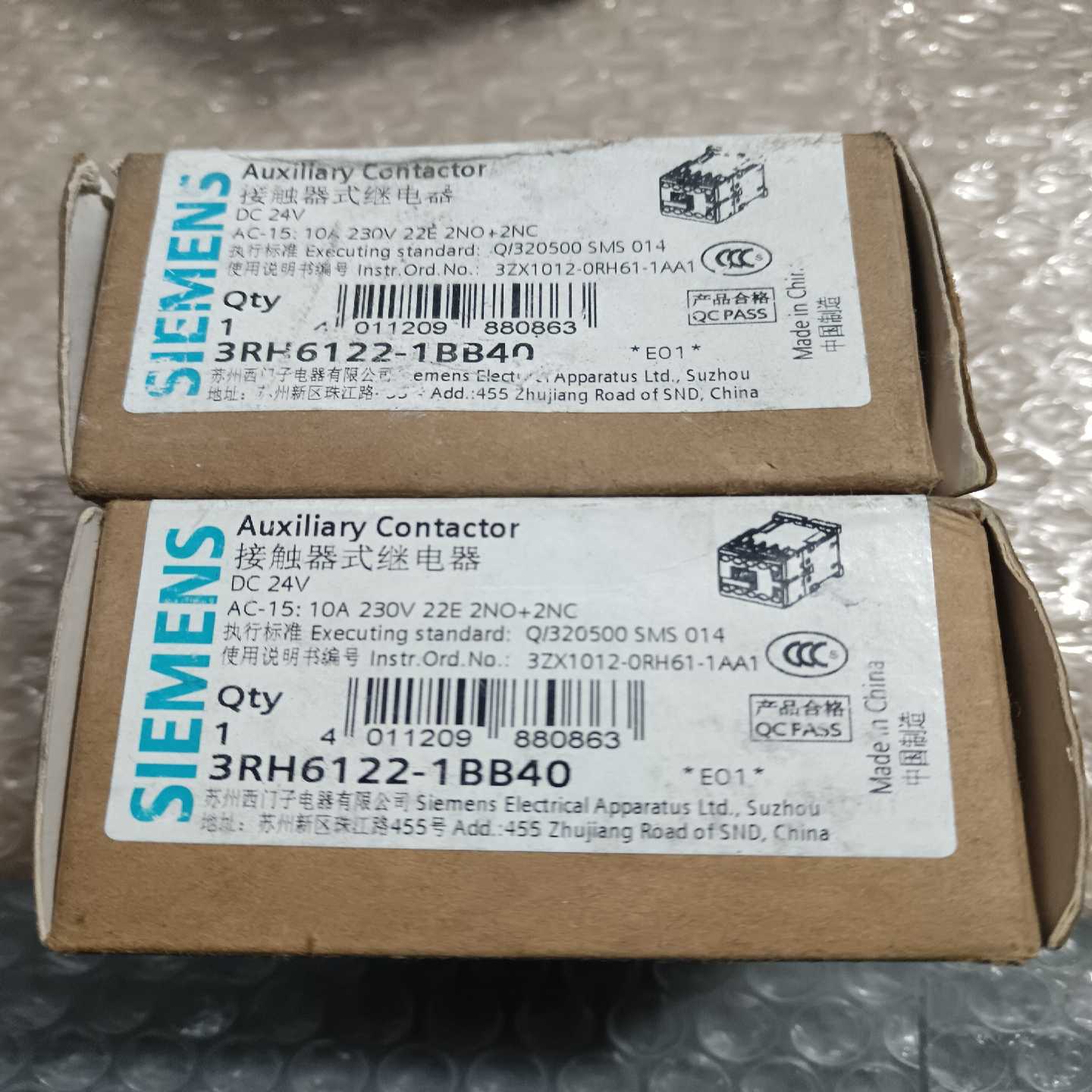 3RH6122-1BB40接触器，库存带包装两个，询价