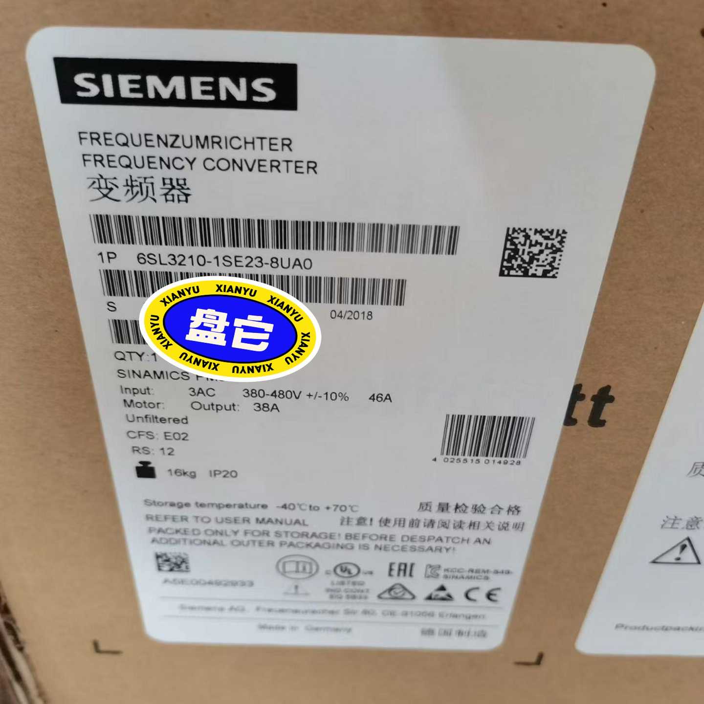 有货！6SL3210-1SE23-8UA0变频器原~询价