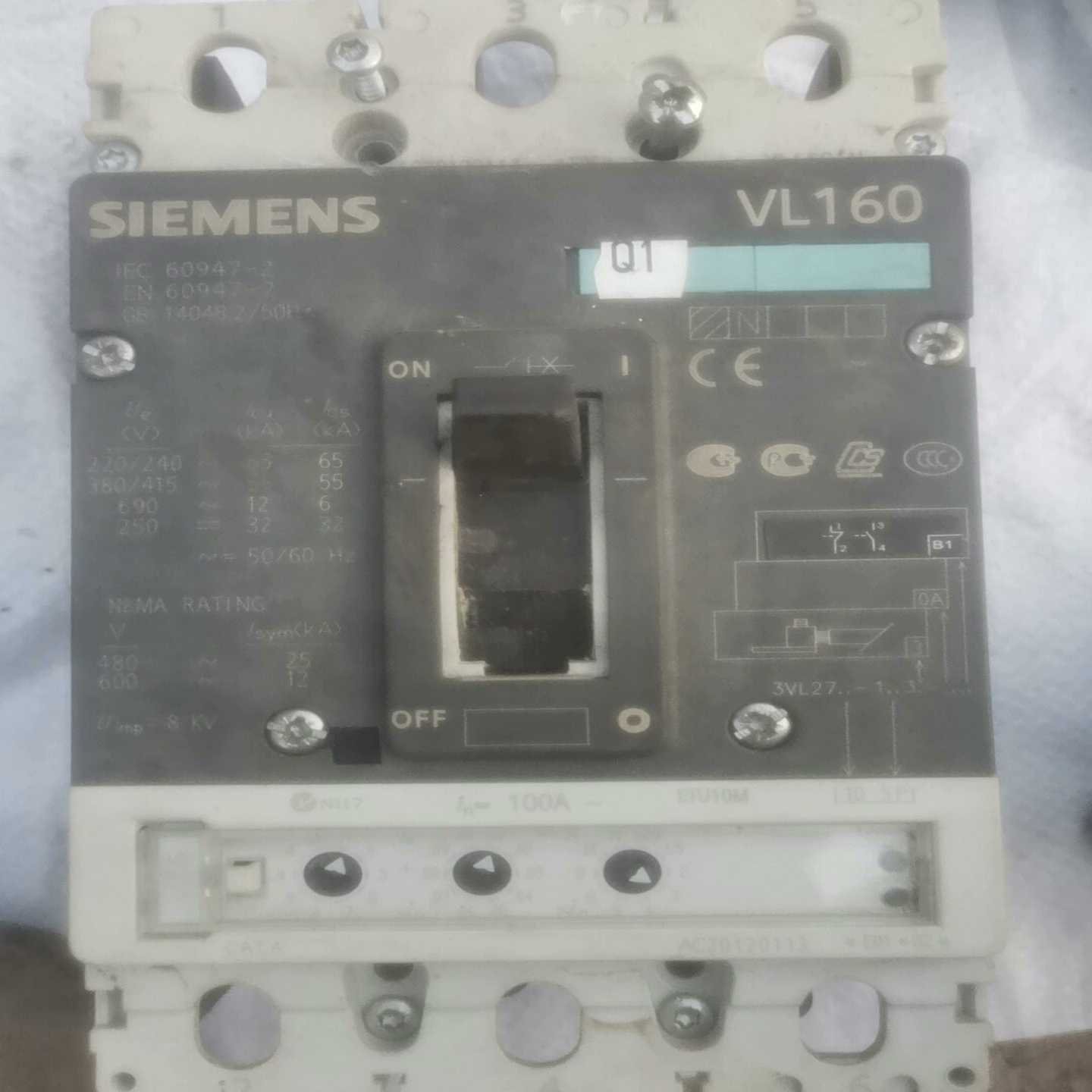 【议价】3VL160塑壳断路器100A3P空开