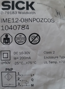 【议价】西克接近开关IME1208NPOZCOS全新原装正品