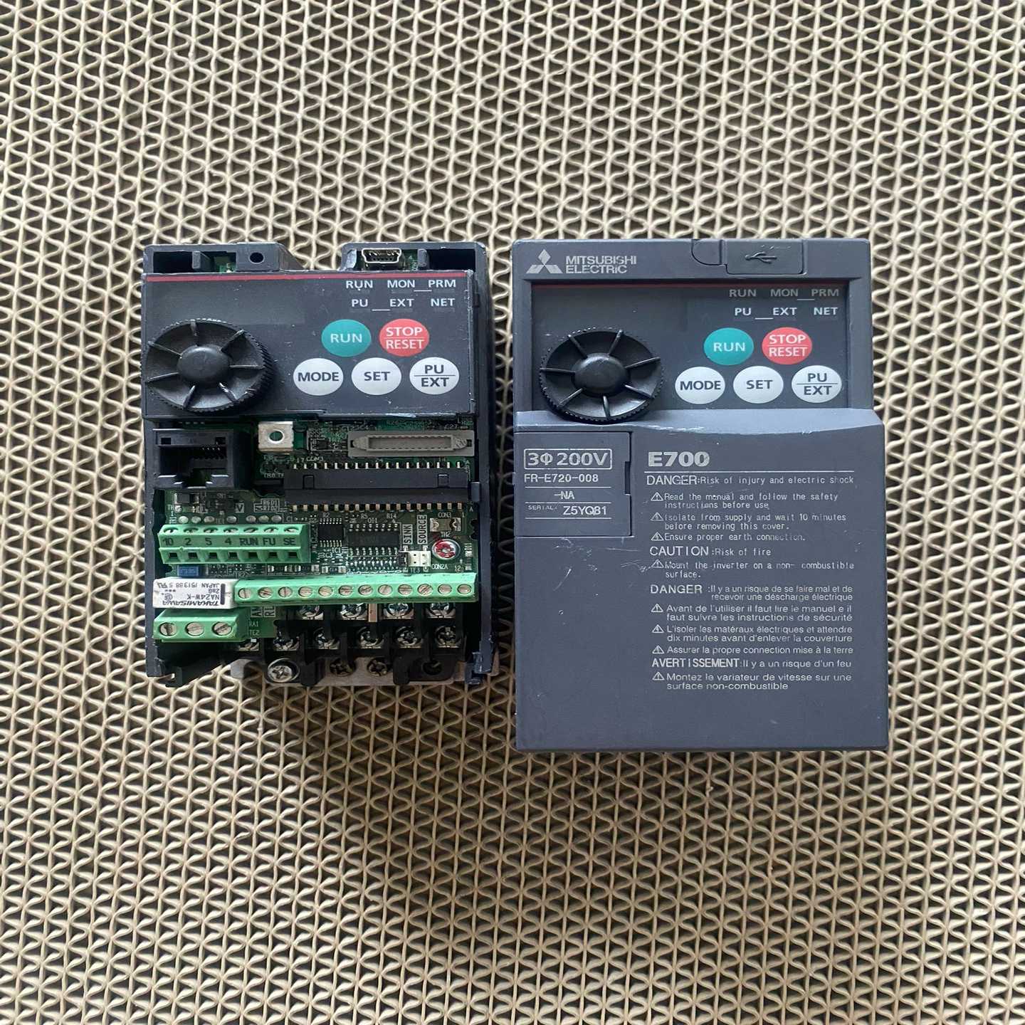 三菱变频器FR-E720-008-NA,二手拆机,成色如图,--议价商品