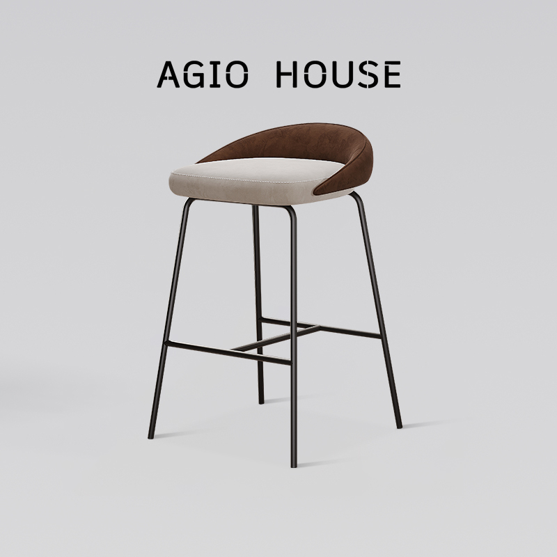 吧台凳高脚凳家用高脚椅子吧台椅简约现代猫捉布艺吧椅咖啡厅