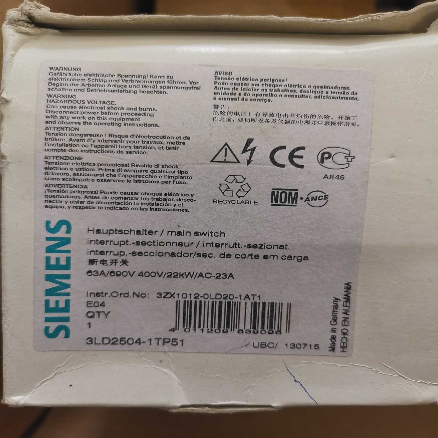 西门子断电开关3LD2504-1TP51，全新原装…--议价商品