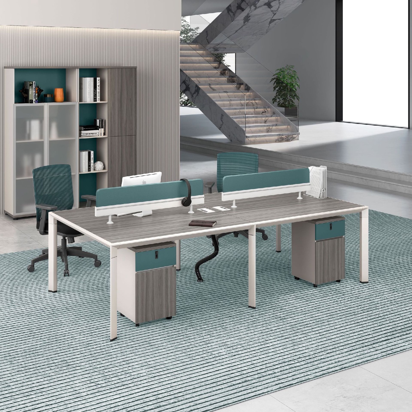 职员办公桌4人位办公室简约单人职员屏风办公桌椅组合电脑桌批发