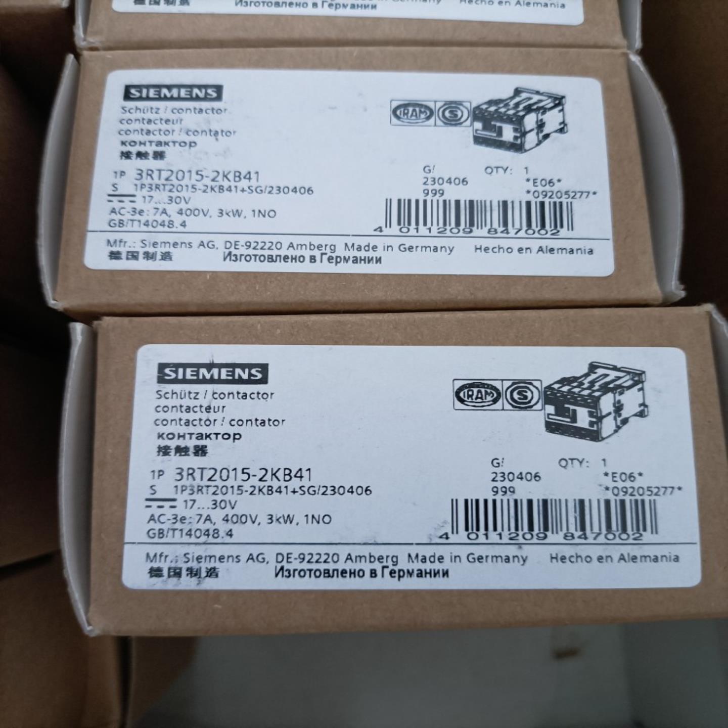 3RT2015-2KB41西门子接触器全新原装正品现货