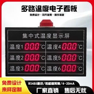 室内多路声光报警温湿度电子看板高精度传感器采集RS485输出LED屏