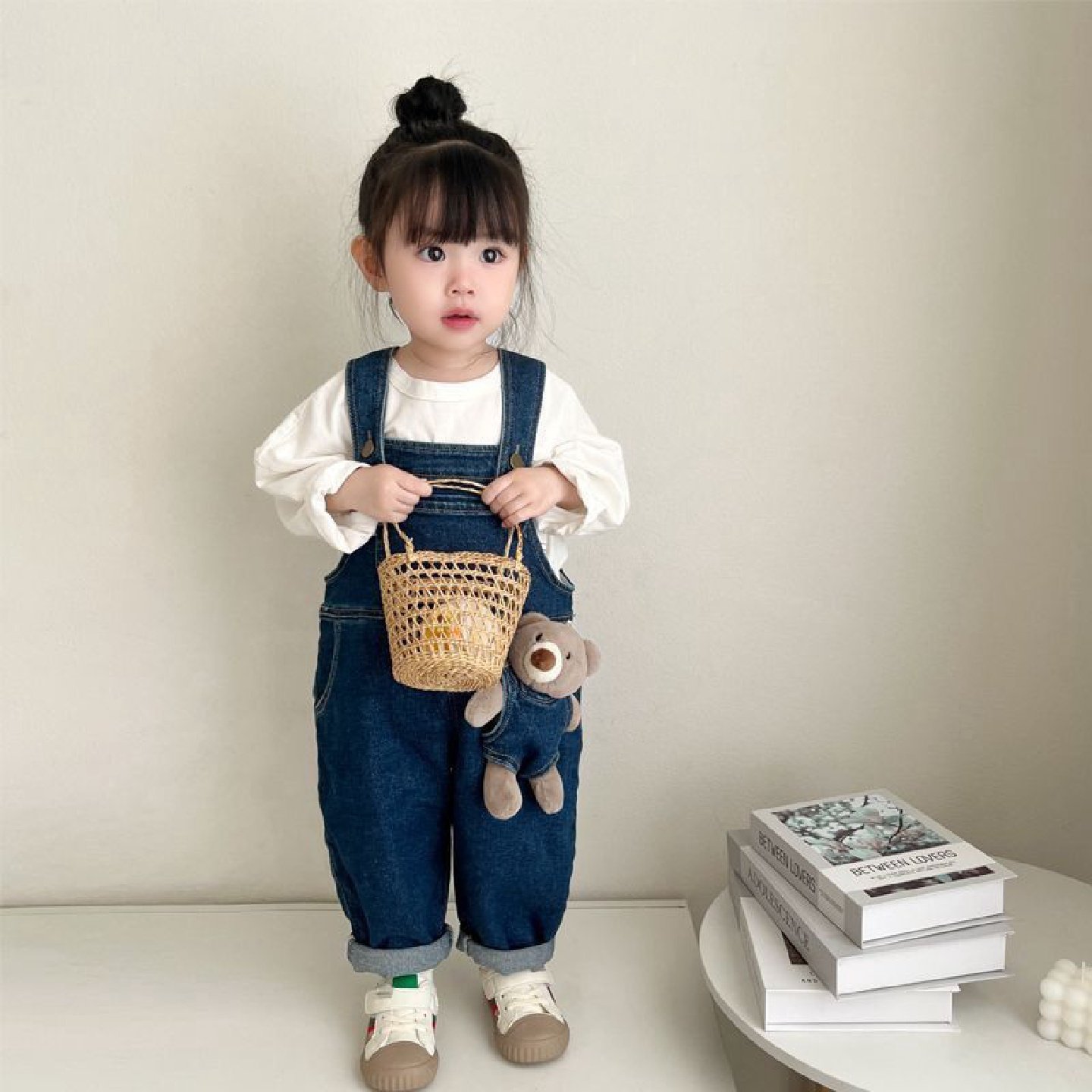 儿童牛仔背带裤春秋款童装男女宝宝休闲裤小童纯棉连体裤婴儿裤子