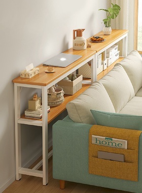 客厅沙发后置物架靠墙长条架多层卧室边缝柜床头收纳玄关窄架子