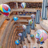 热气球美陈装 置蝶恋花出售4米炫彩亚克力中庭吊饰圣诞暖场道具