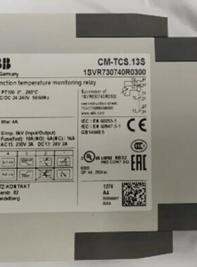 议价原装ABB温度监视继电器  CM-TCS.13S  0...200C, 24-240VAC/D