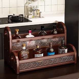 洋酒架家用吧台装饰展示架小酒馆调酒桌面迷你酒柜实木简易摆件架