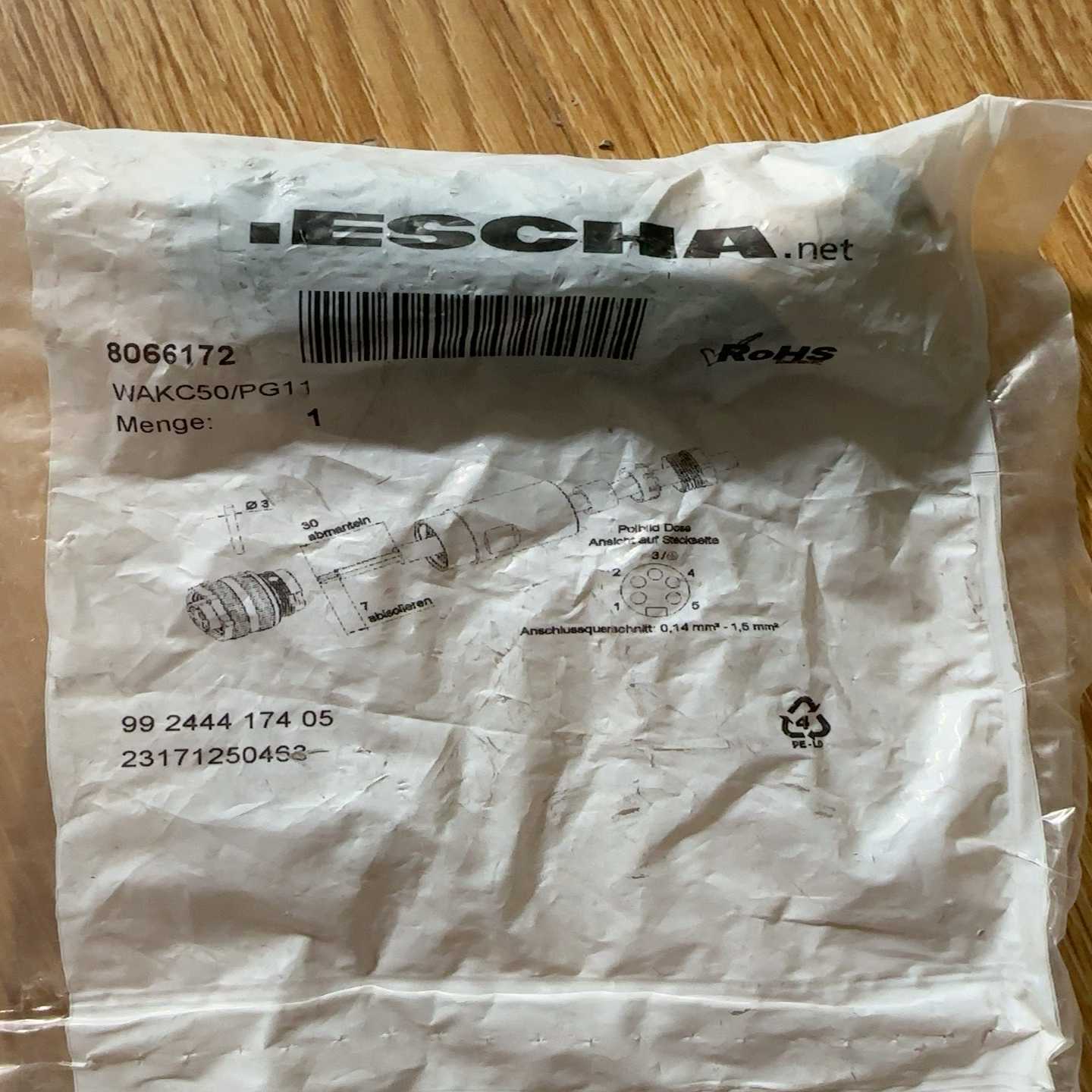 艾查ESCHA连接器WAKC50/PG118066172原询价