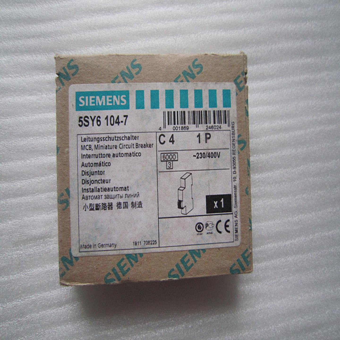 全新 原装 正品 进口西门子小型断路器 5SY6 104-7 当日发货询价