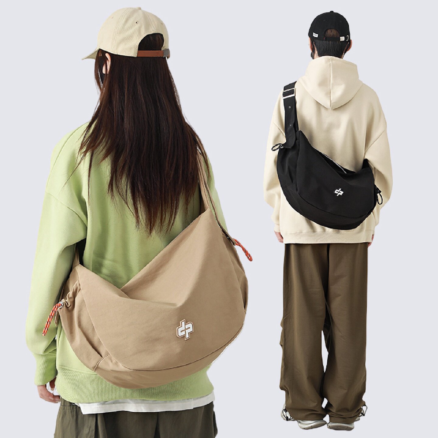 黑色卡其色尼龙水饺包花儿与少年同款运动斜挎包男女通用休闲单肩