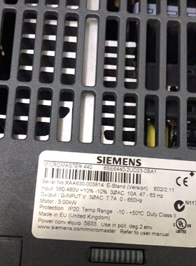 议价拆机西门子变频器6ES6440-2UD23-0BA1数量1台