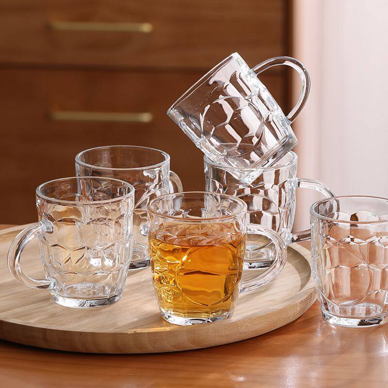 带把玻璃杯耐热泡茶杯家用啤酒杯子大号扎啤杯加厚把杯喝水杯