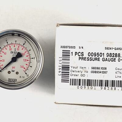 Wika 009501 98288.1026 Manomtre 010 Bar 0140 Psi Pin D3000.7