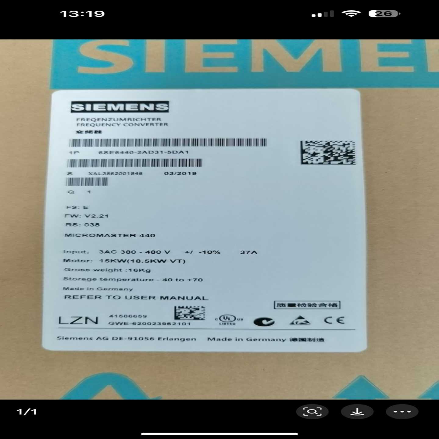 6SE6440-2AD31-5DA1/DB1440变频询价