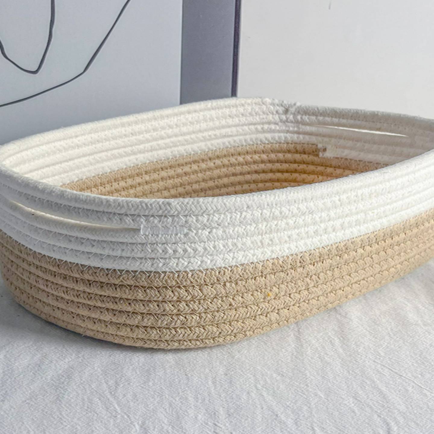 创意收纳盒抽屉式衣柜衣物分层神器定制棉线编织储物筐杂物整理箱