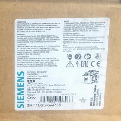 询价~接触器 3RT1065-6AP36库存货！包装