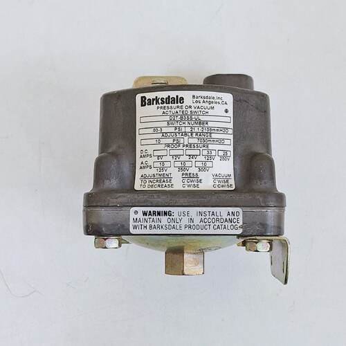 Barksdale D2TB3SSUL Pressure Or Vacuum Actuated Switch 0.033