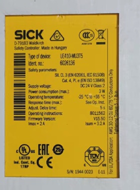 溢价-SICK西克安全控制器UE410MU3T5货号6