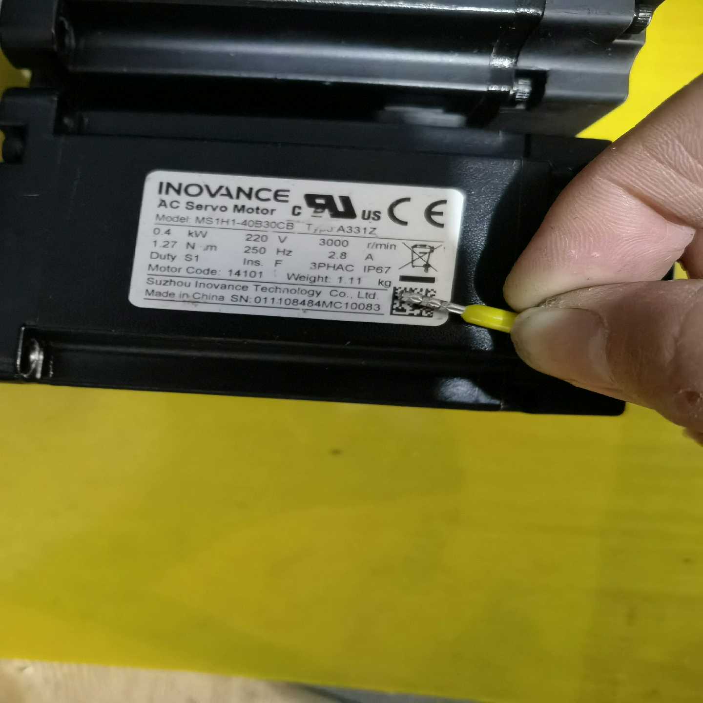 议价汇川伺服电机400W套装,MS1H1一40B30CB一A33